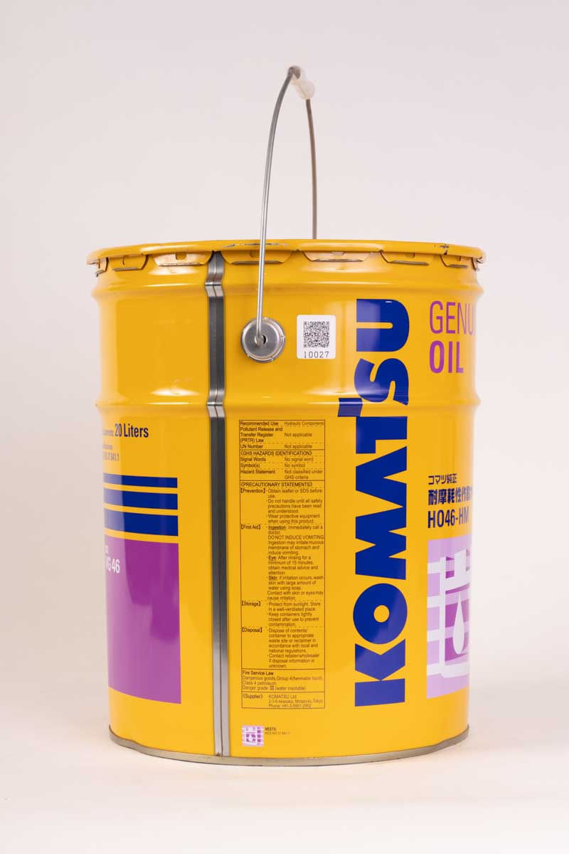 Lubricante Hidráulico Komatsu HO46 HM Balde 20L SYZZ46CN Tienda Komatsu Chile